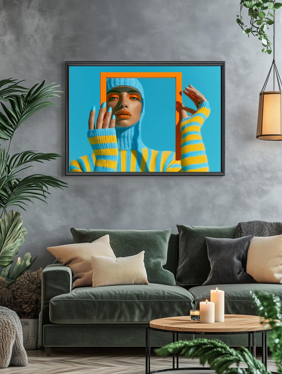Colorful Fashion Portrait Poster. — room view 4