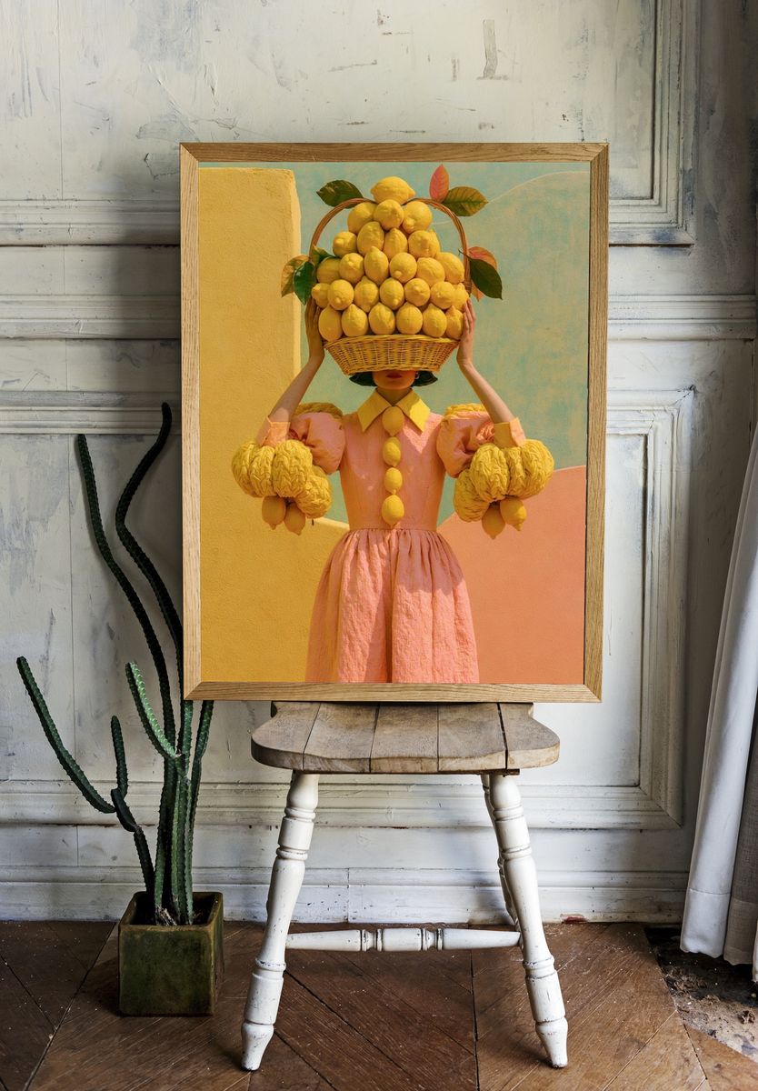 Lemon Basket Fashion Poster. room preview