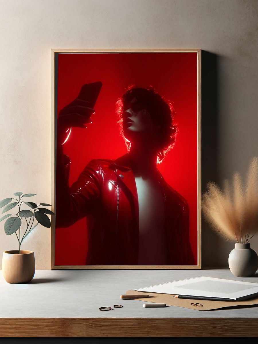 Red Jacket Silhouette — Fashion Print. — room view 2