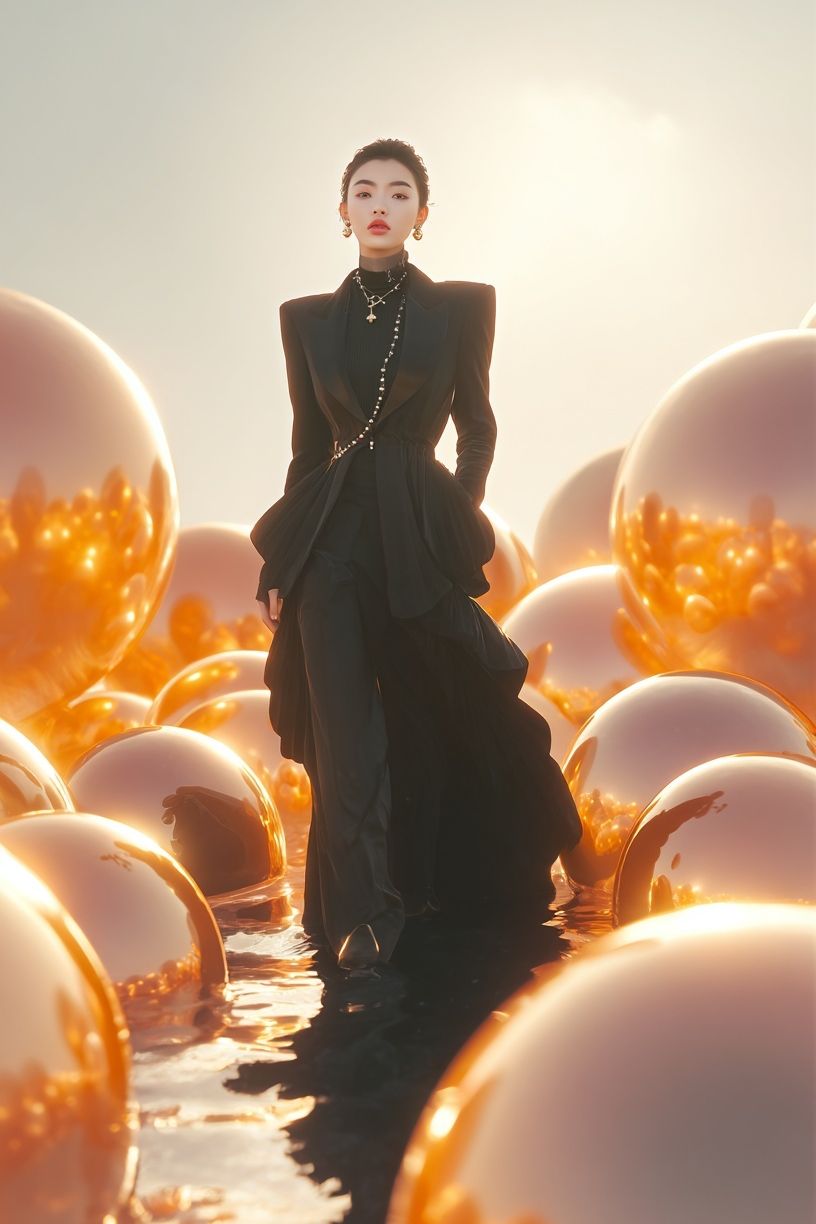 Golden Fashion Portrait Poster. poster — fashion art