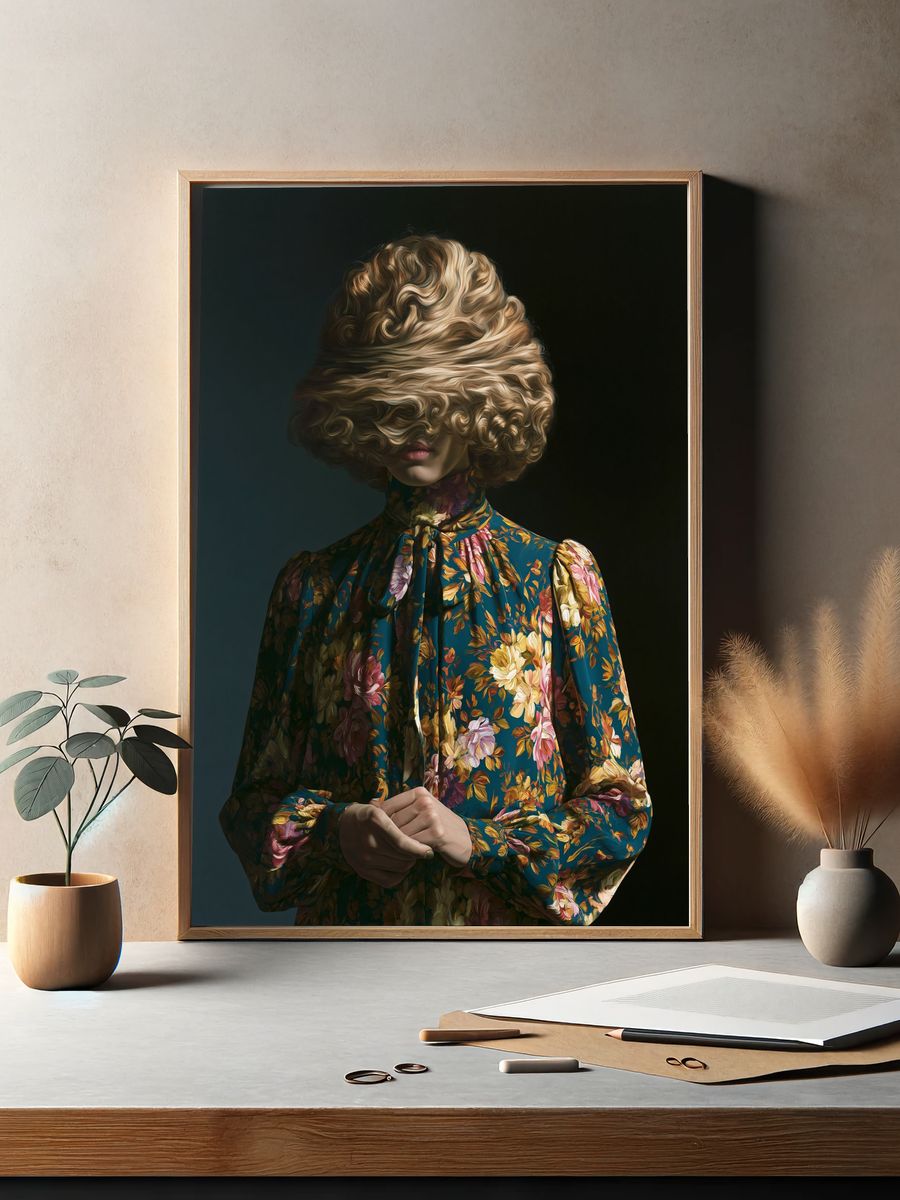Floral Portrait Fashion Poster. — room view 2