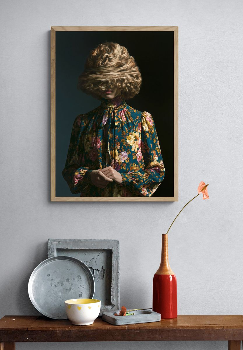 Floral Portrait Fashion Poster. — room view 3