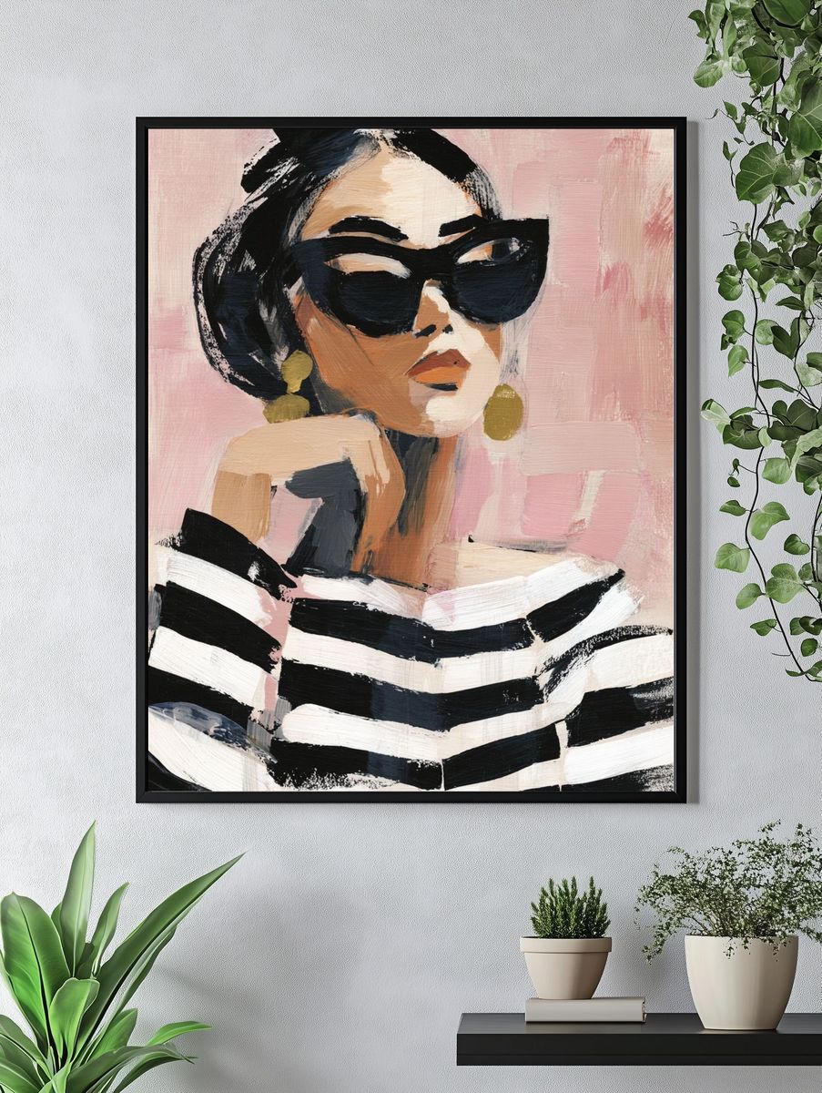Chic Woman in Sunglasses — Fashion Print. — room view 4