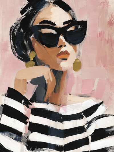 Chic Woman in Sunglasses — Fashion Print