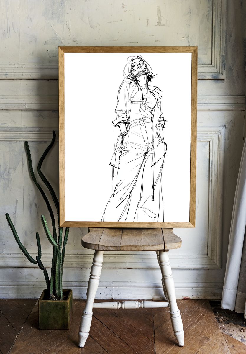 Fashion Figure Line Art Poster. room preview