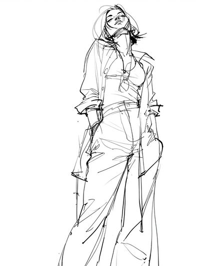 Fashion Figure Line Art Poster.