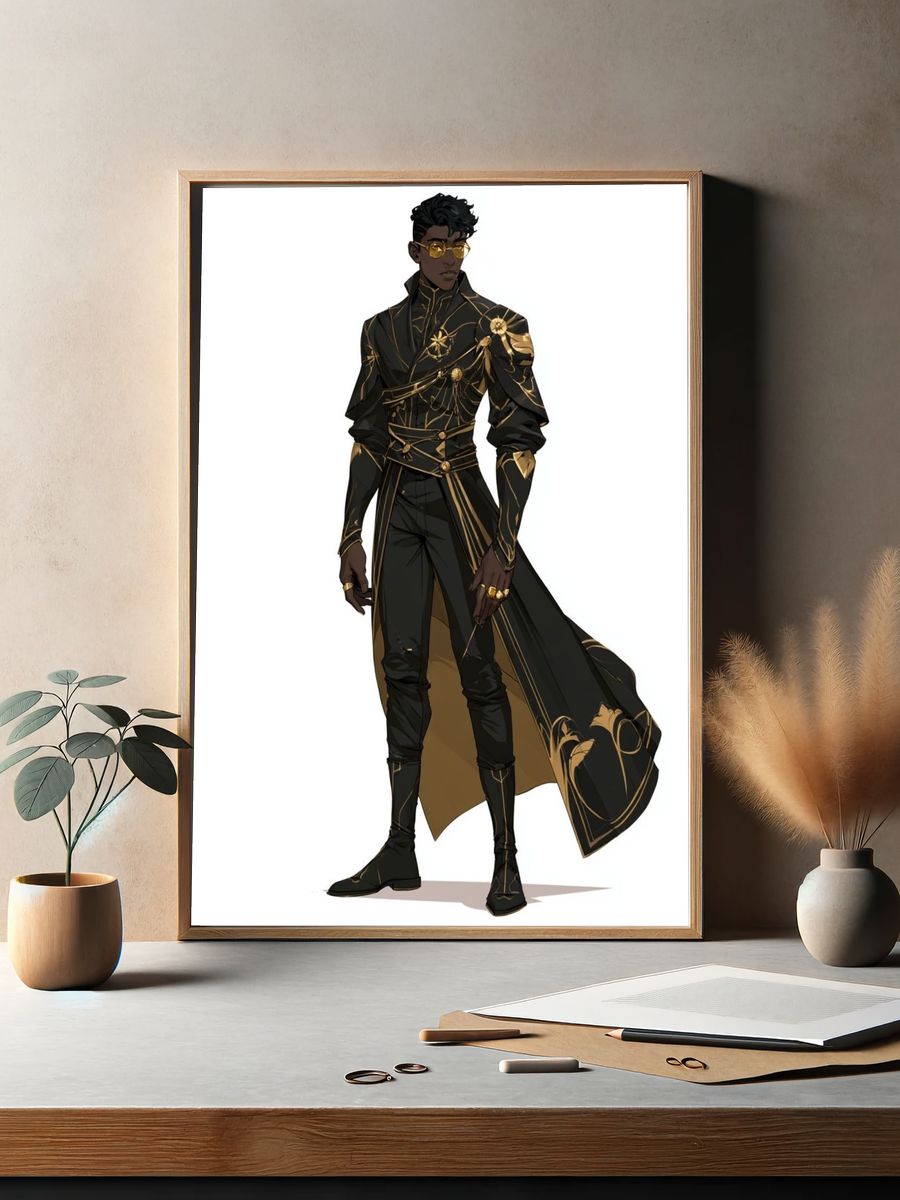 Elegant Fashion Character Poster. — room view 2