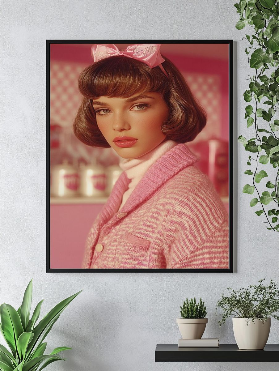 Pink Portrait Fashion Poster. — room view 4