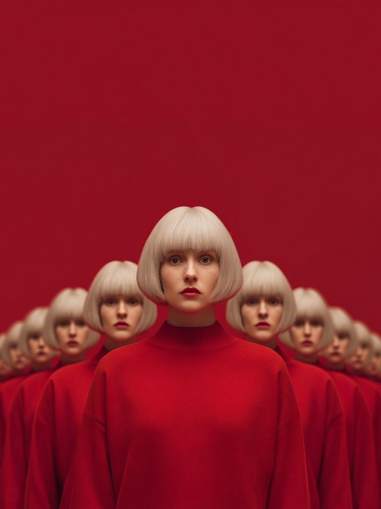 Red Portrait Surrealism Poster. poster detail