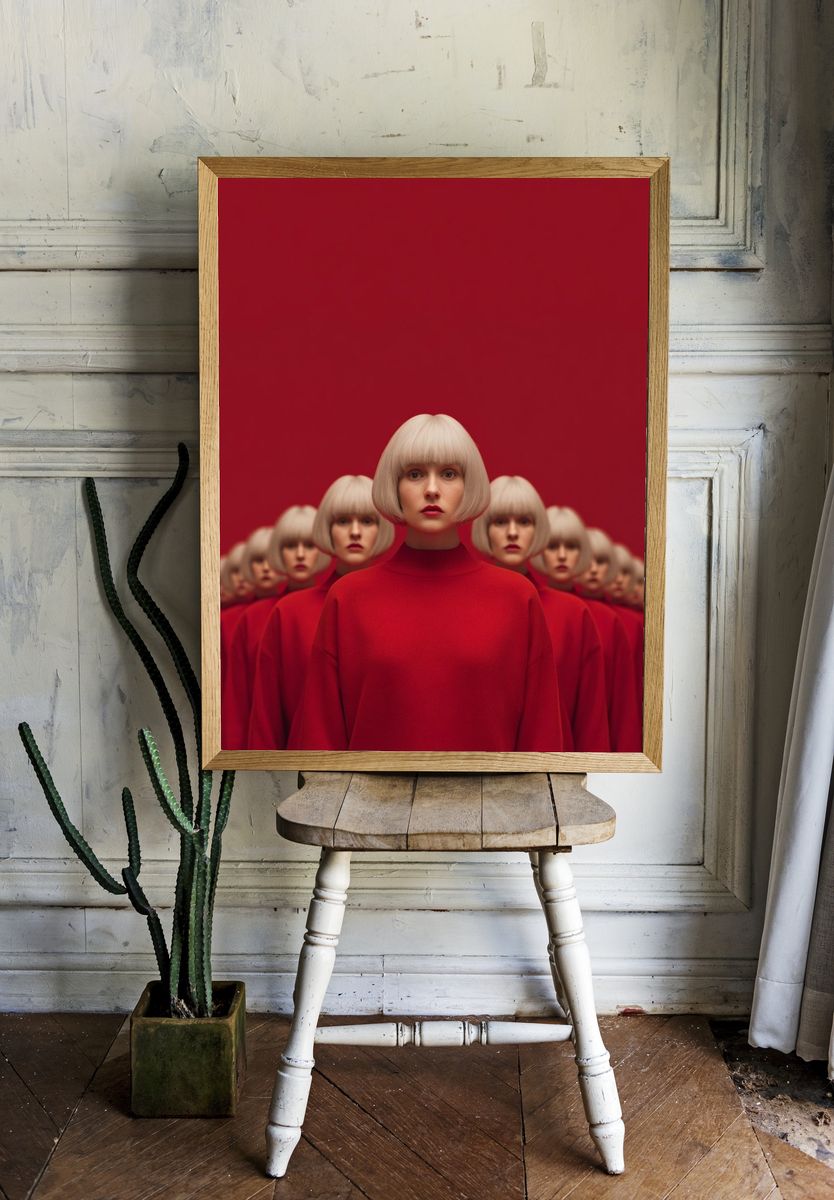 Red Portrait Surrealism Poster. — room view 1