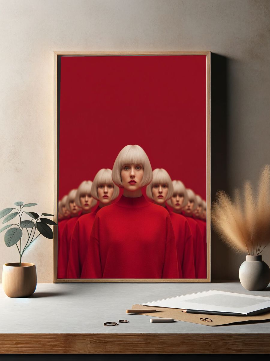 Red Portrait Surrealism Poster. — room view 2