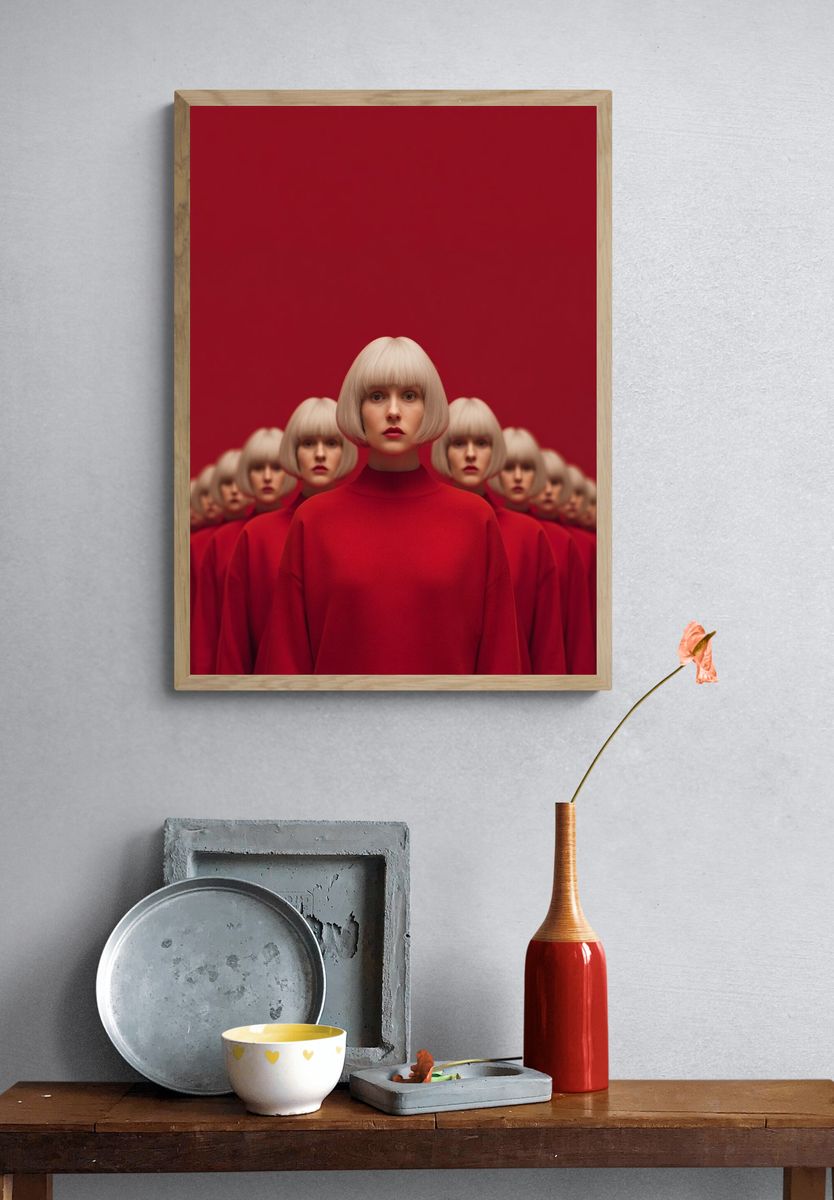 Red Portrait Surrealism Poster. — room view 3