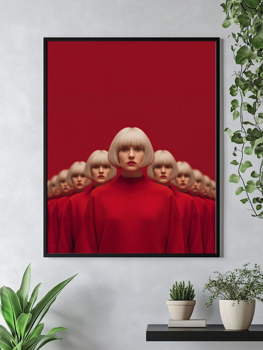 Red Portrait Surrealism Poster. — room view 4