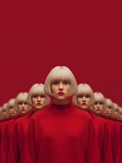 Red Portrait Surrealism Poster. poster print