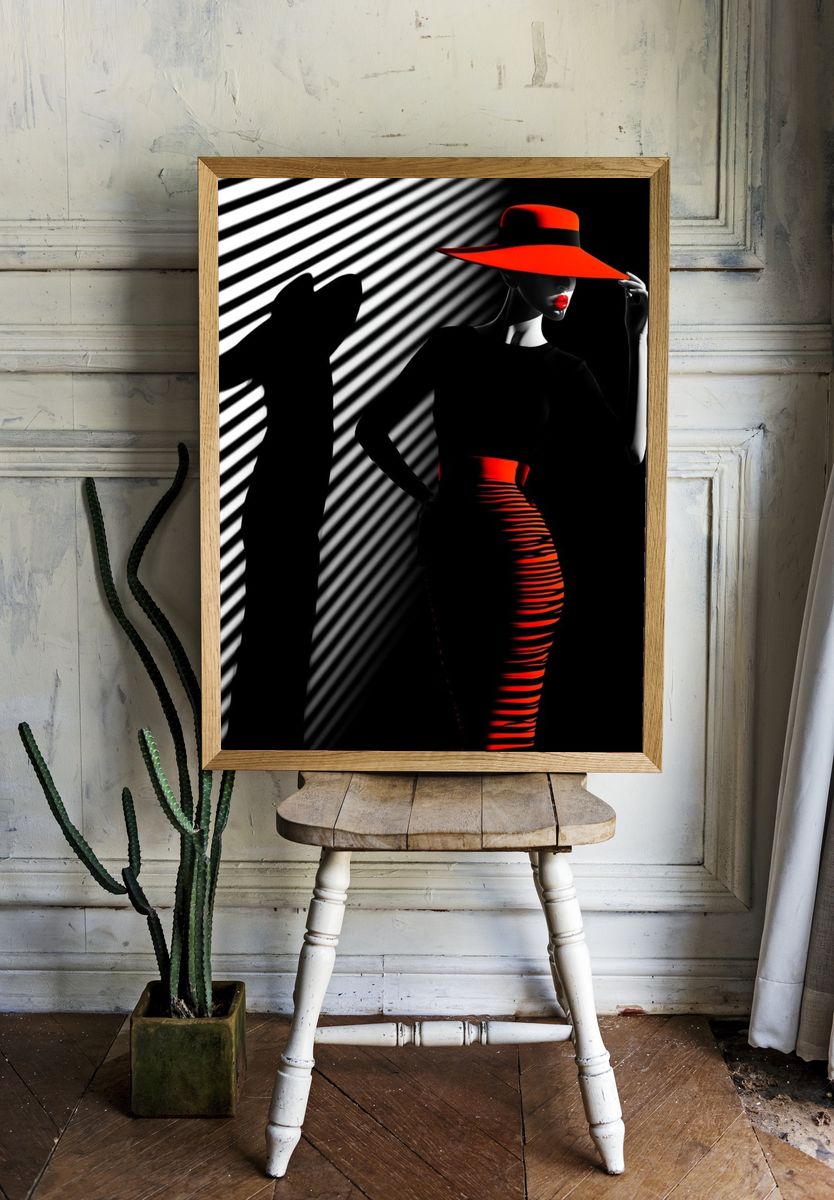 Red Hat Fashion Poster. room preview
