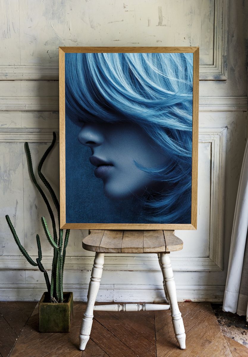 Blue Portrait Fashion Print room preview