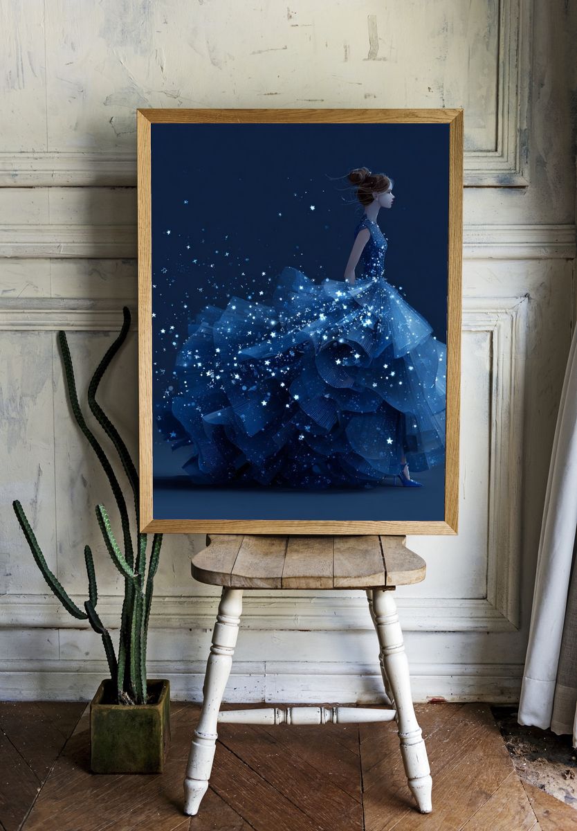 Starry Night Dress — Illustration Print. — room view 1