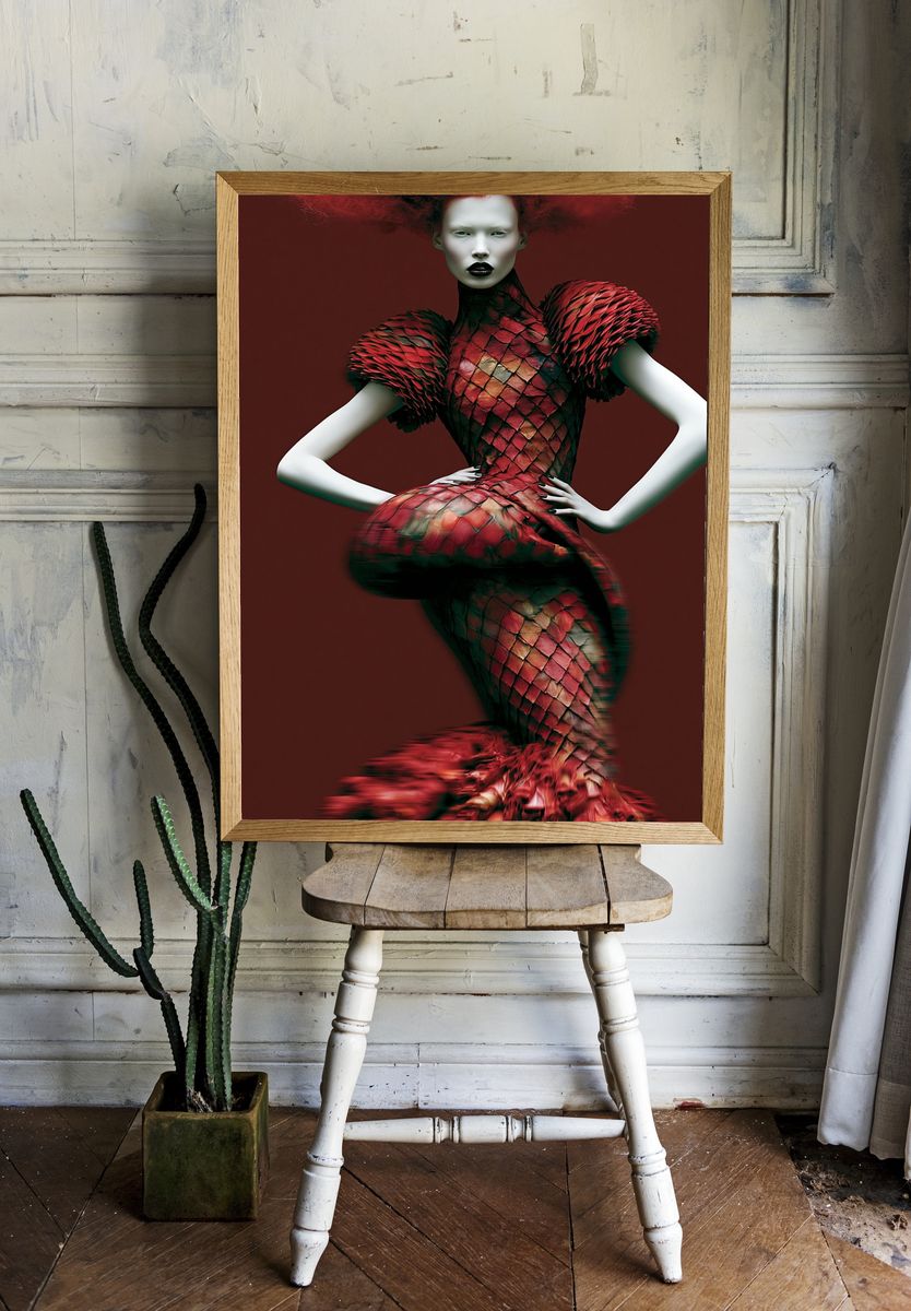 Avant-Garde Fashion Portrait Poster. — room view 1
