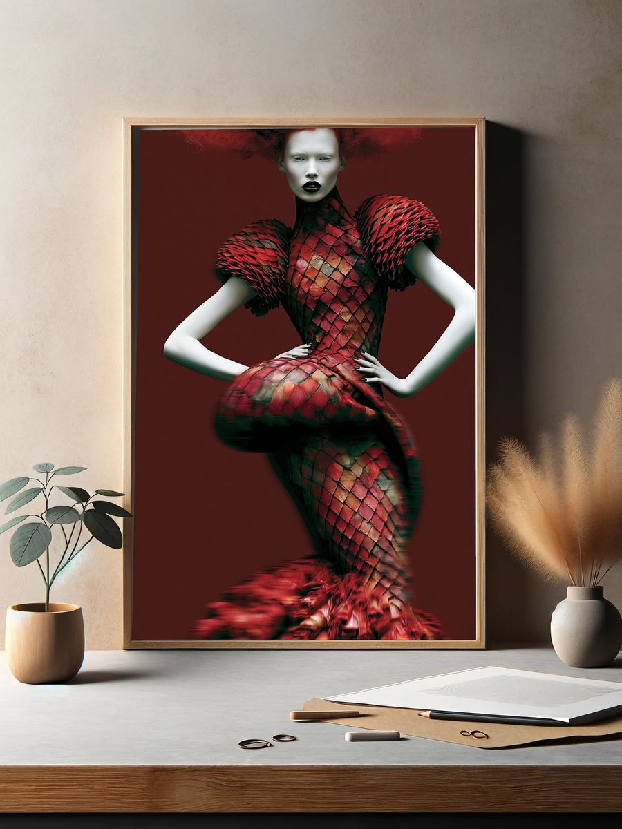 Avant-Garde Fashion Portrait Poster. — room view 2