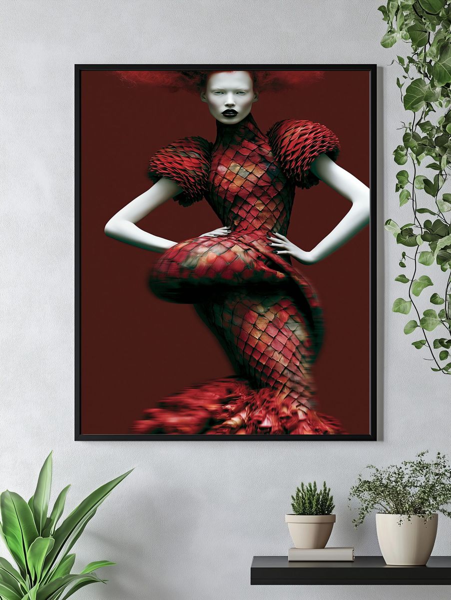 Avant-Garde Fashion Portrait Poster. — room view 4