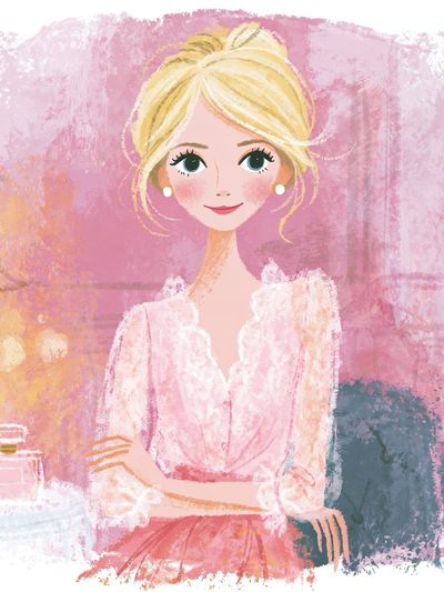 Blonde Fashion Portrait Illustration Poster. poster print