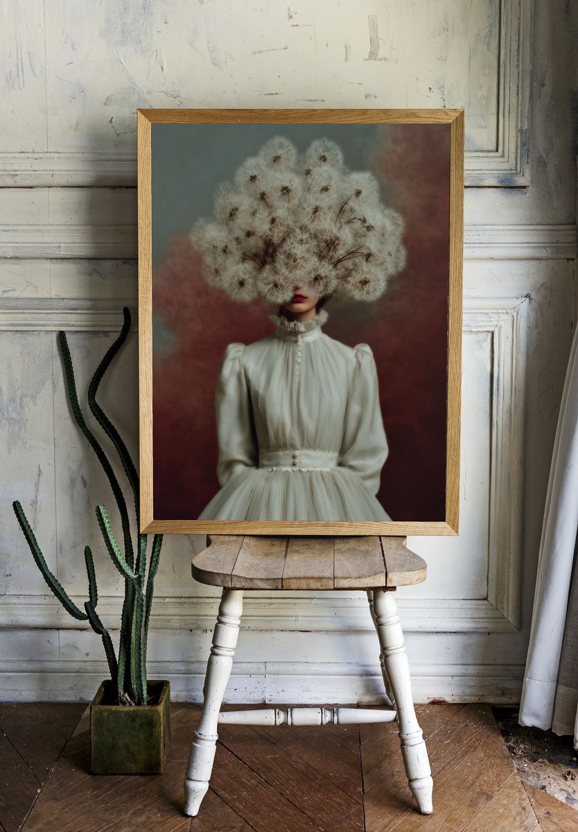 Dandelion Veil Portrait Print. — room view 1