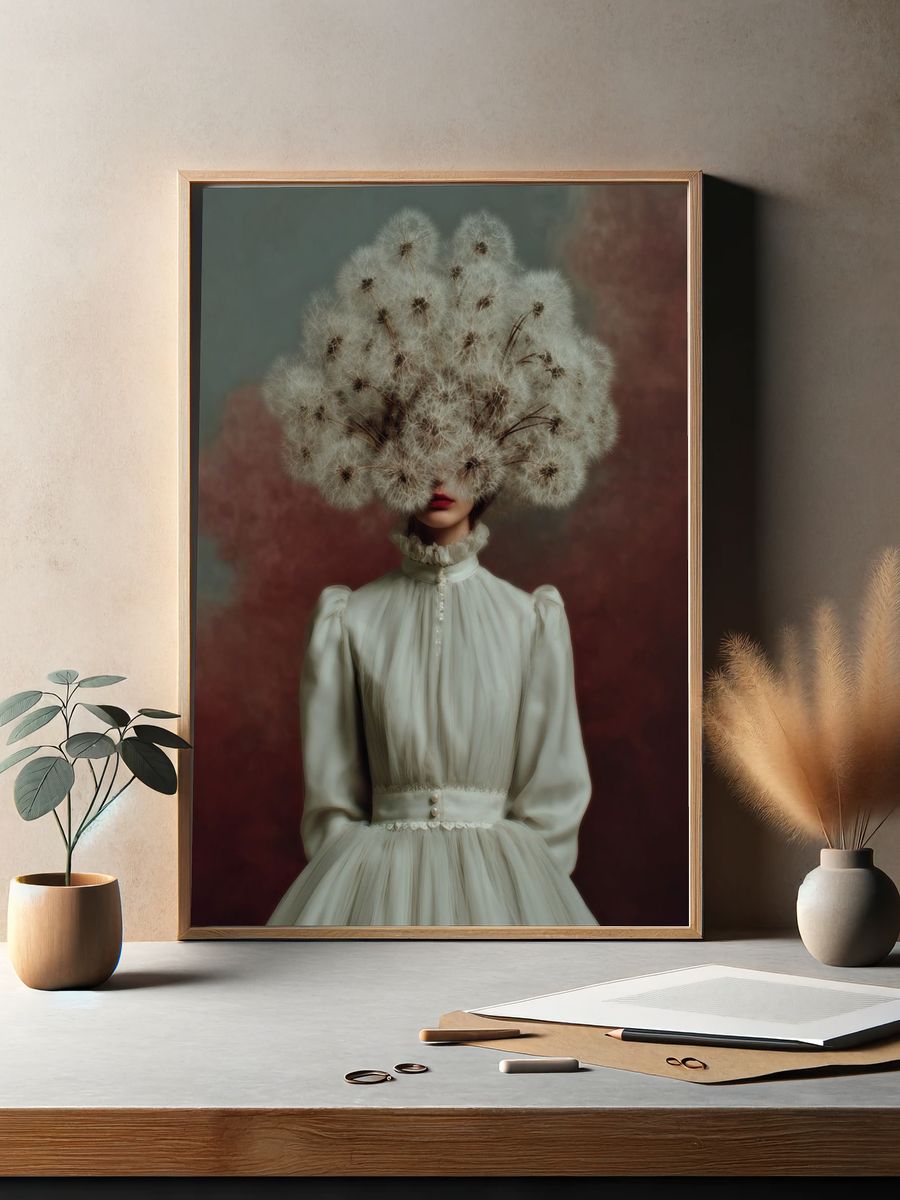 Dandelion Veil Portrait Print. — room view 2
