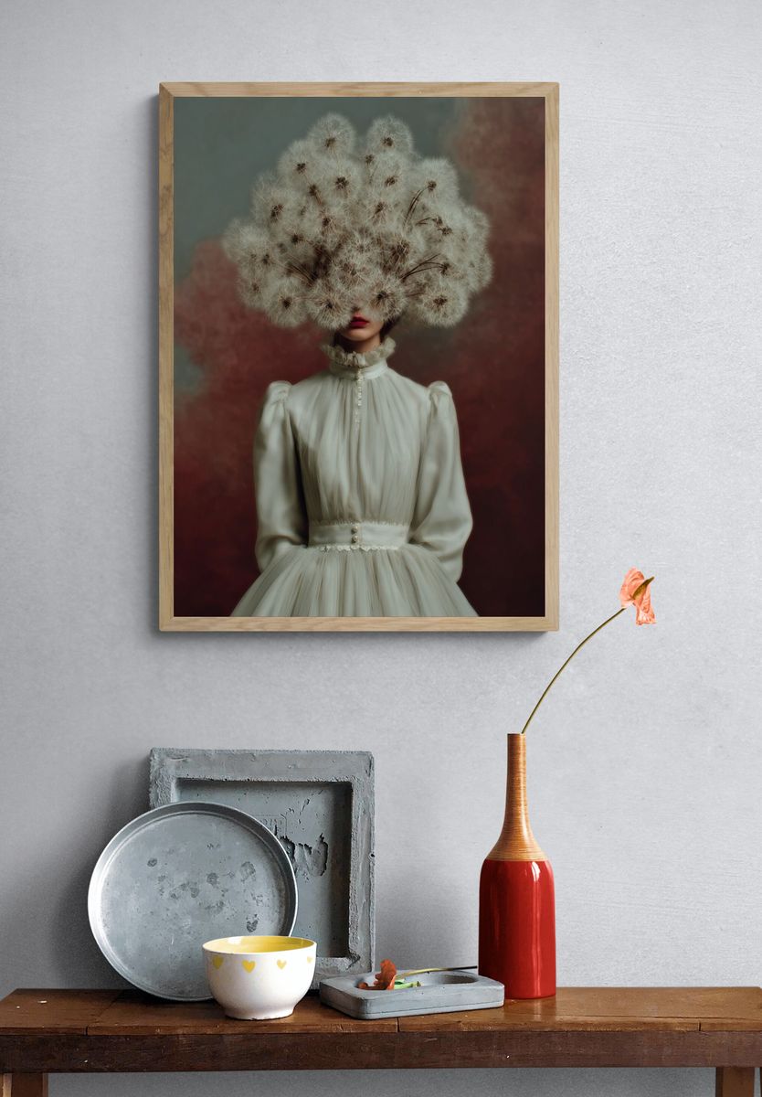 Dandelion Veil Portrait Print. — room view 3