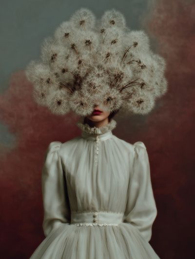 Dandelion Veil Portrait Print.