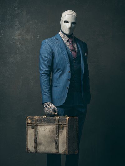 Masked Traveler Vintage Fashion Poster.