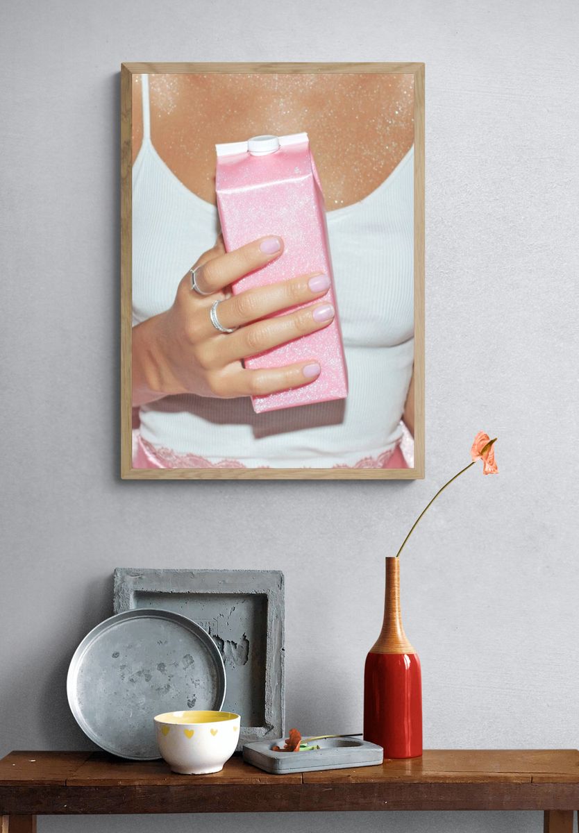 Pink Milk Carton — Fashion Print. — room view 3