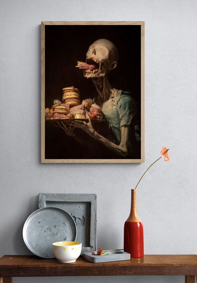 Macabre Feast Surrealism Poster. — room view 3