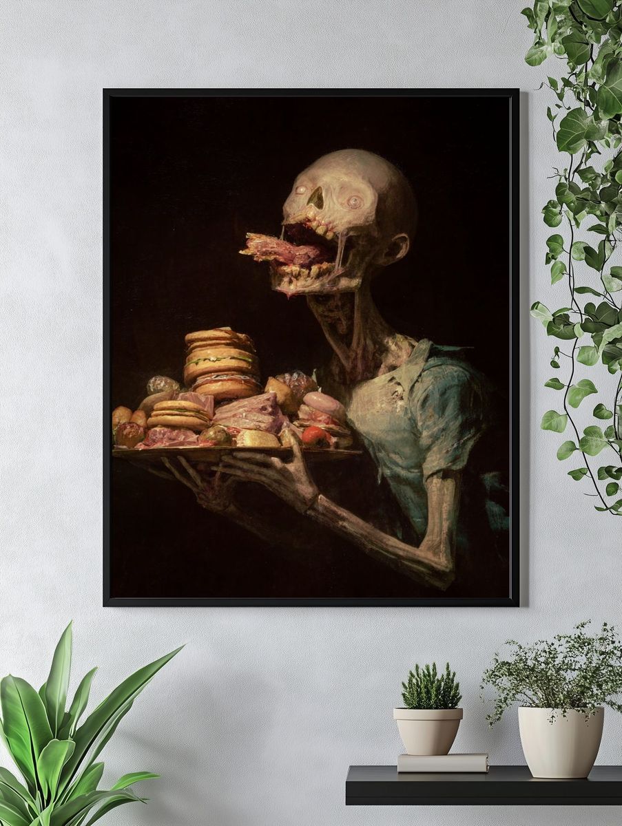 Macabre Feast Surrealism Poster. — room view 4
