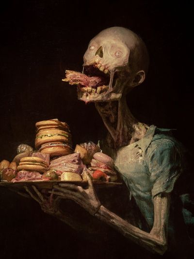 Macabre Feast Surrealism Poster. poster print