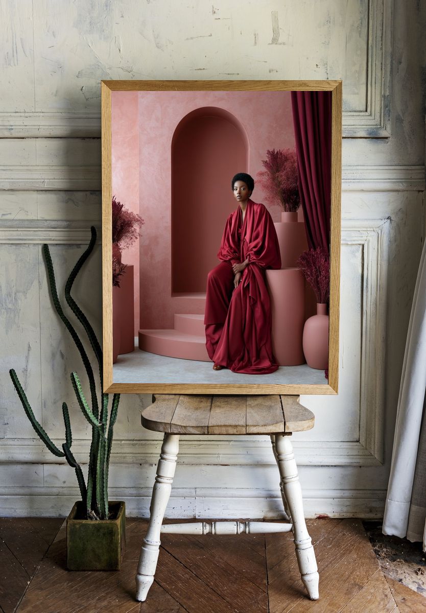 Crimson Elegance Fashion Poster. — room view 1