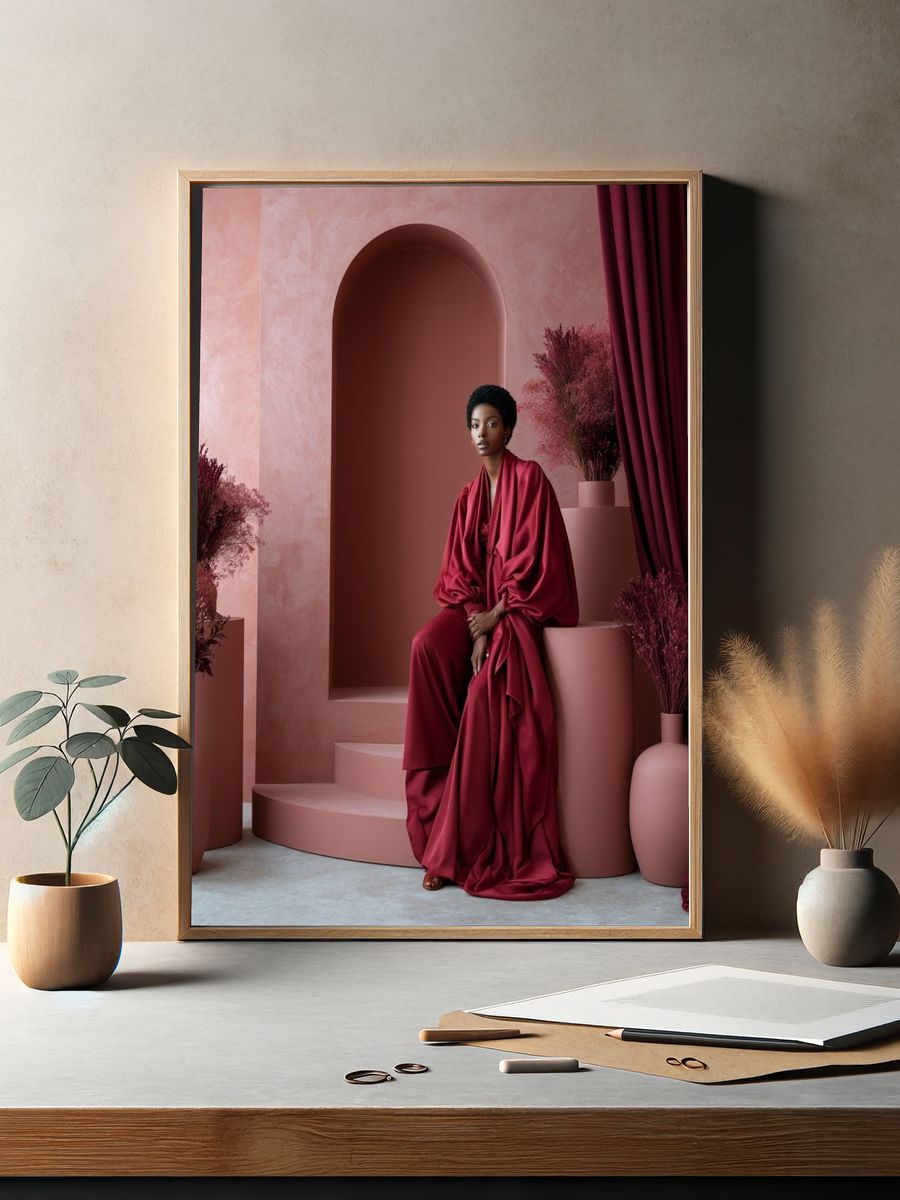 Crimson Elegance Fashion Poster. — room view 2