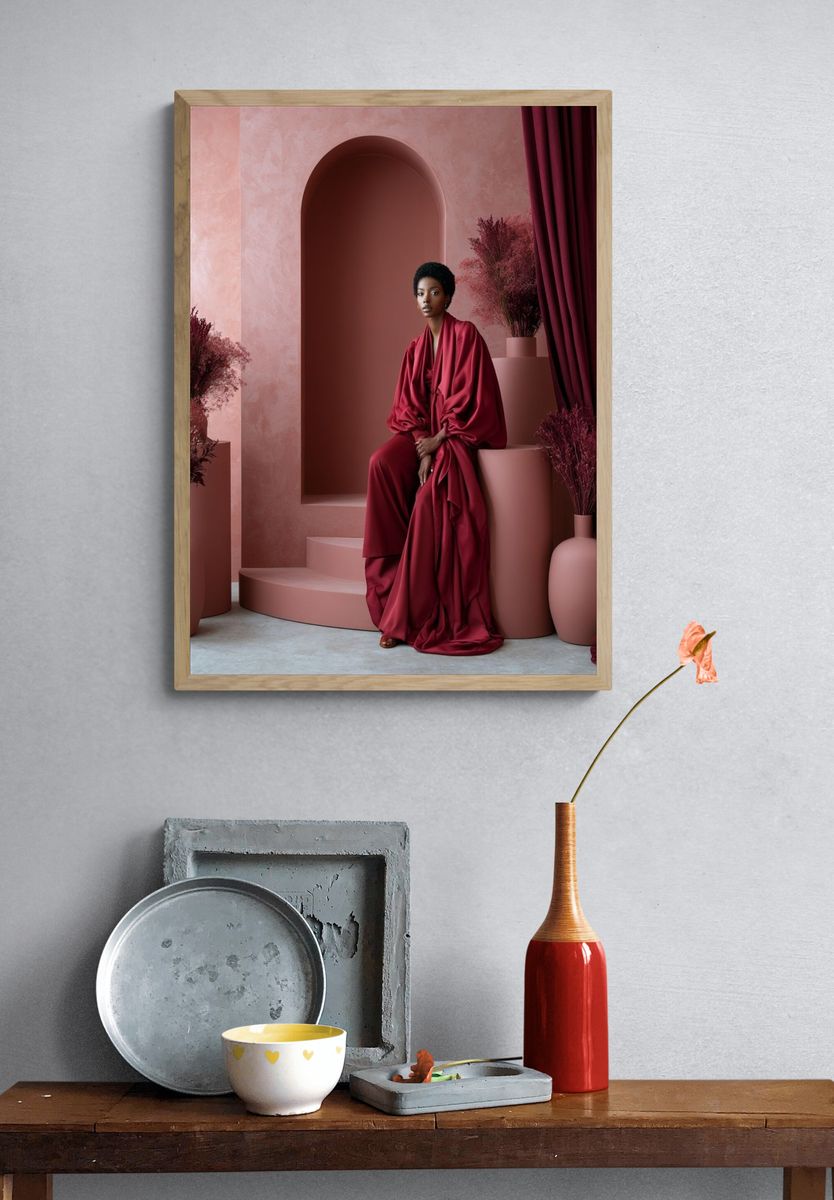 Crimson Elegance Fashion Poster. — room view 3