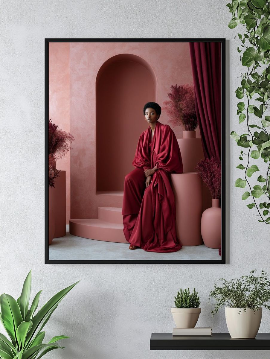 Crimson Elegance Fashion Poster. — room view 4