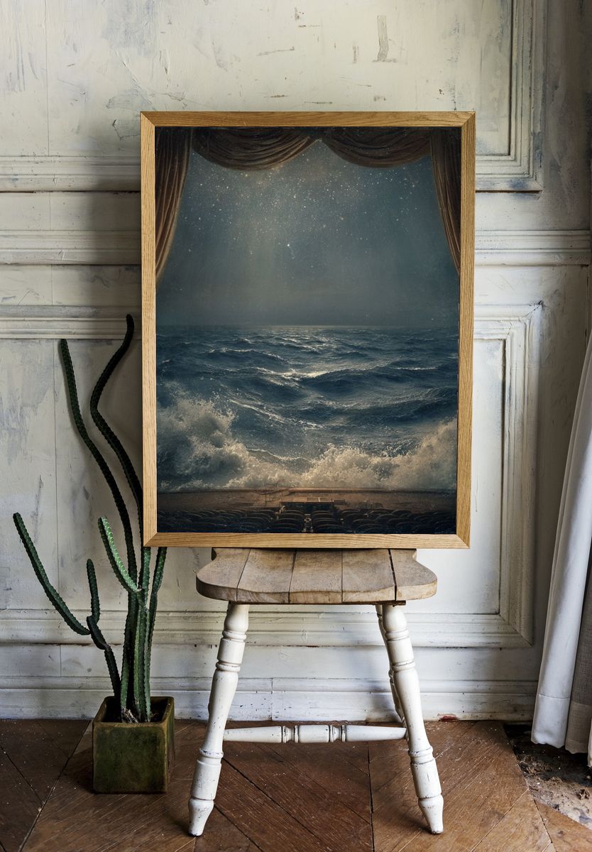 Ocean Stage Surrealism Print. — room view 1
