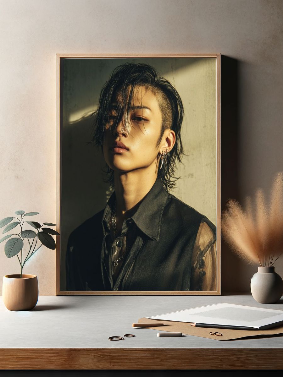 Moody Fashion Portrait Poster. — room view 2