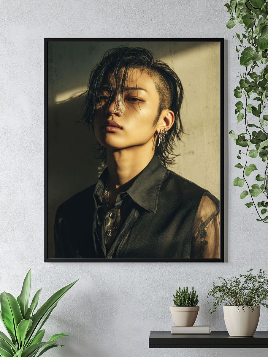 Moody Fashion Portrait Poster. — room view 4