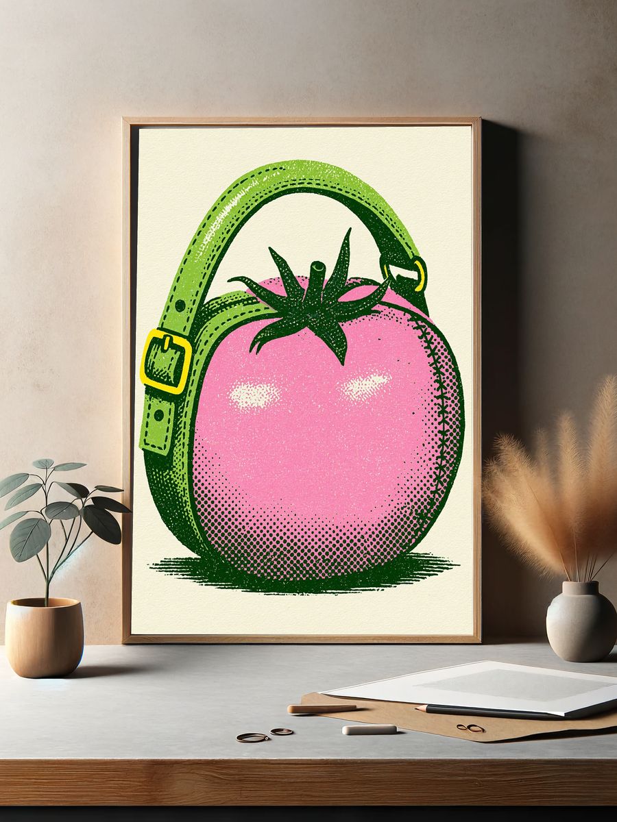 Tomato Handbag Pop Art Poster. — room view 2