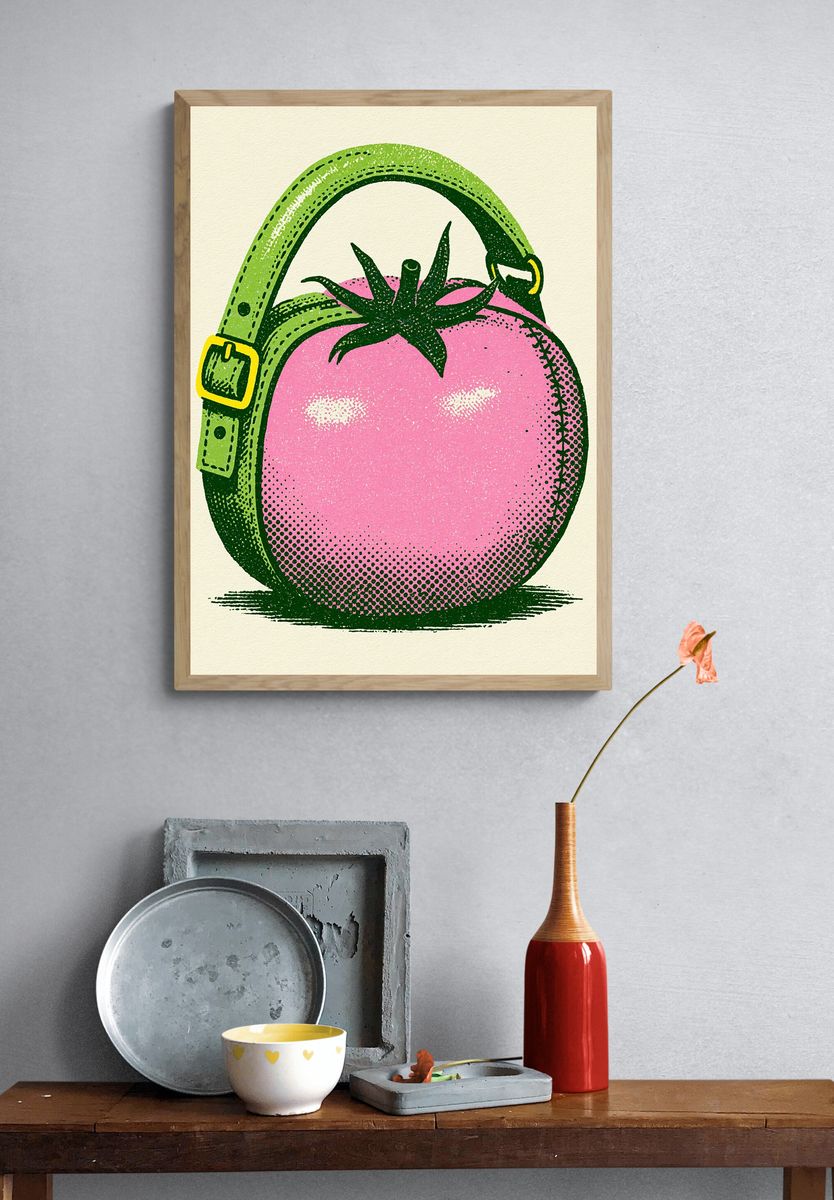 Tomato Handbag Pop Art Poster. — room view 3