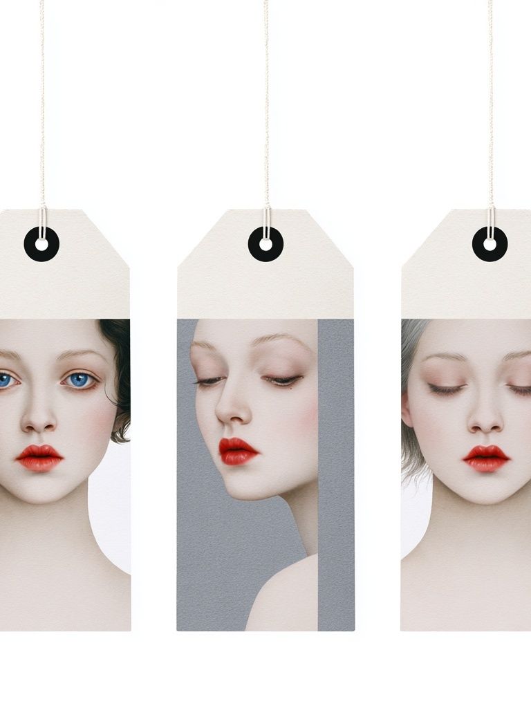 Minimalist Fashion Portrait Tags Poster. poster detail
