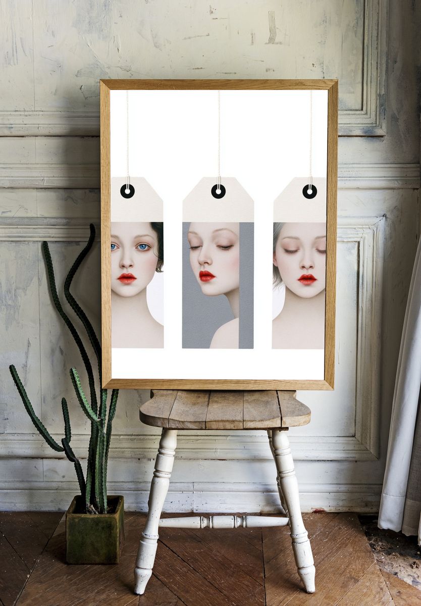 Minimalist Fashion Portrait Tags Poster. room preview
