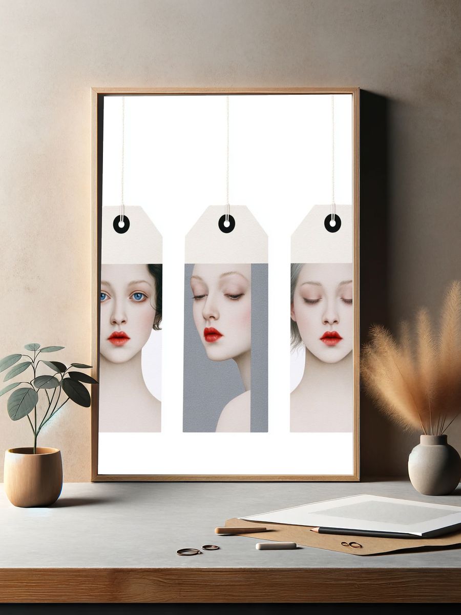 Minimalist Fashion Portrait Tags Poster. — room view 2
