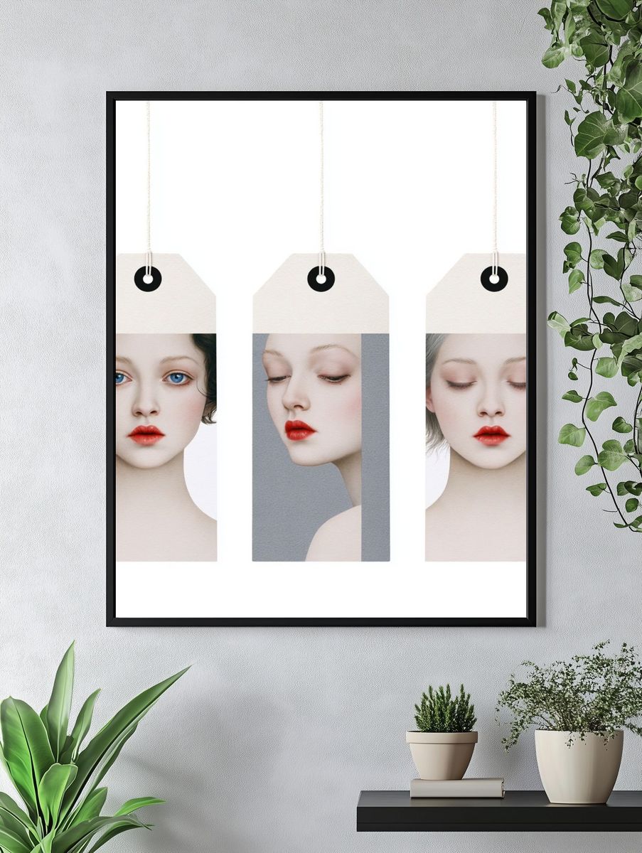 Minimalist Fashion Portrait Tags Poster. — room view 4