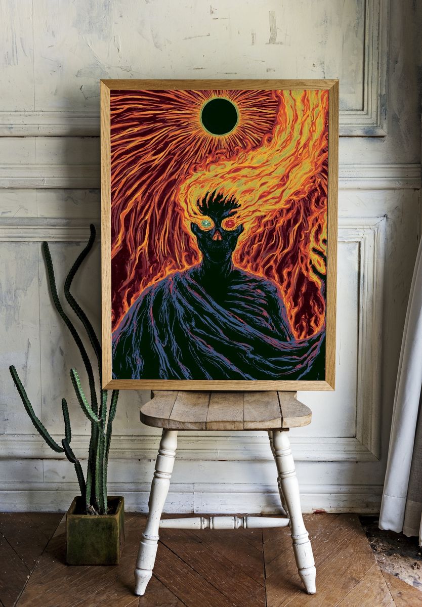 Infernal Eclipse Surrealism Poster. — room view 1