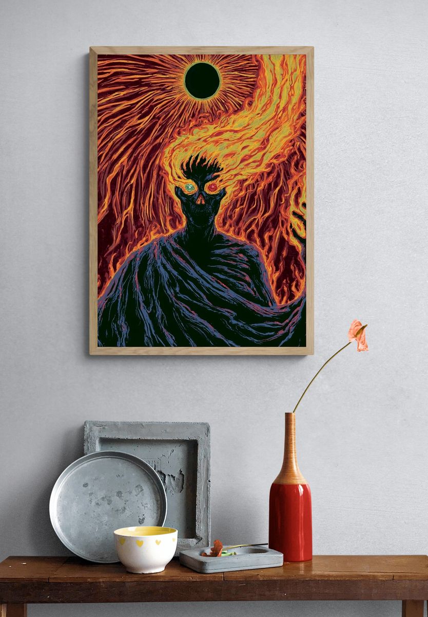Infernal Eclipse Surrealism Poster. — room view 3