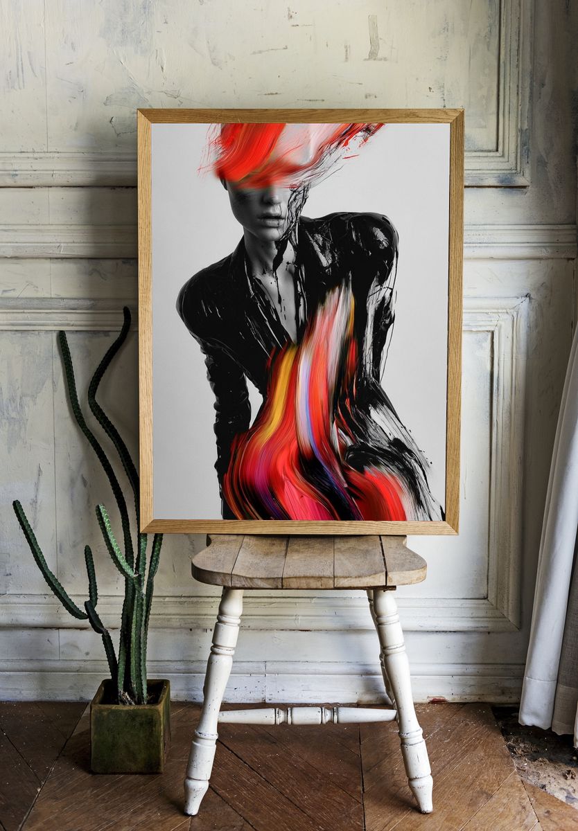 Abstract Fashion Figure Poster. — room view 1